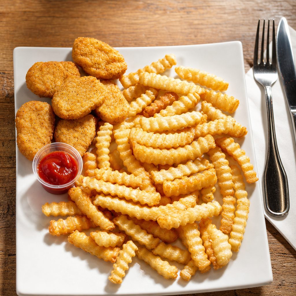 Chicken Nuggets with Fries.