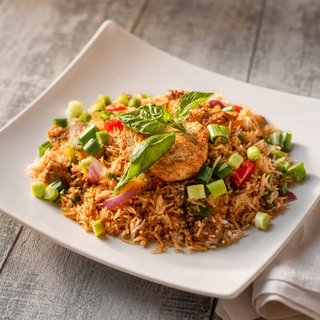 Spicy Basil Fried Rice.