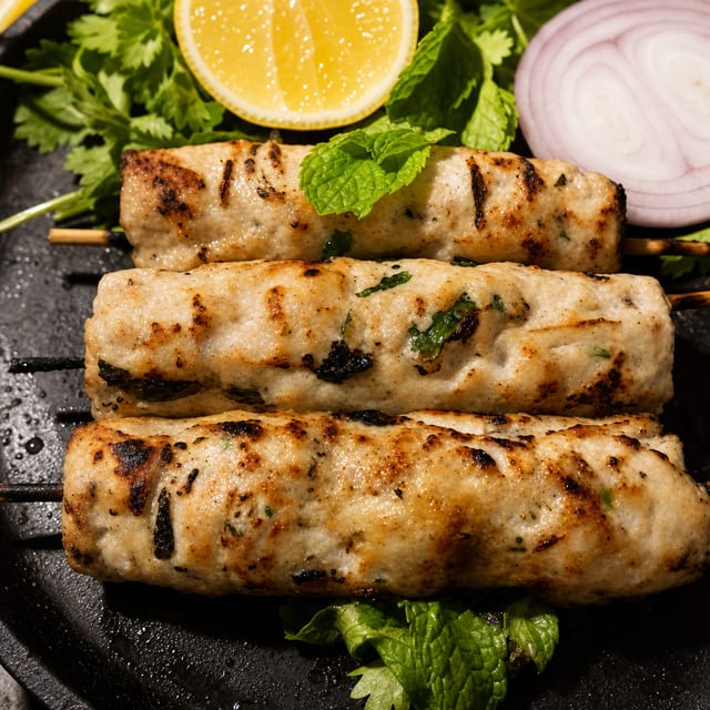 Chicken Seekh Kebab.