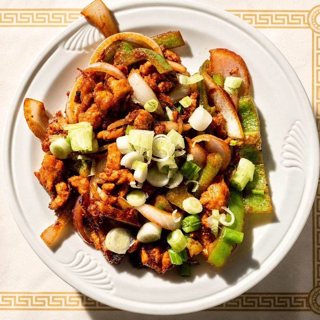 Tofu, Paneer - Sweet Tamarind chicken.