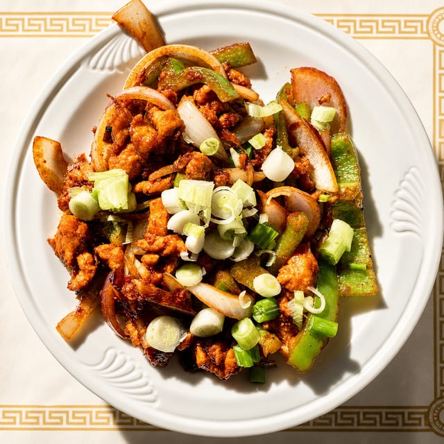 Tofu, Paneer - Sweet Tamarind chicken.